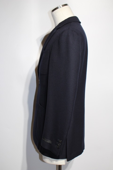 PRADA プラダ ジャケット メンズ46R ネイビー ウール キュプラ