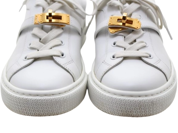 HERMES エルメス 靴 デイケリースニーカー レディース36.5(約23.5cm) ホワイト/PGP レザー 参考定価:￥229,900- (2148103801471) 【200】