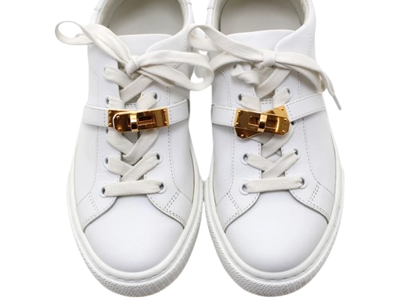 HERMES エルメス 靴 デイケリースニーカー レディース36.5(約23.5cm) ホワイト/PGP レザー 参考定価:￥229,900- (2148103801471) 【200】
