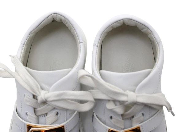 HERMES エルメス 靴 デイケリースニーカー レディース36.5(約23.5cm) ホワイト/PGP レザー 参考定価:￥229,900- (2148103801471) 【200】