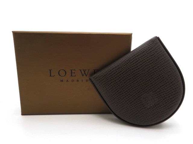 LOEWE ロエベ 小物 コインケース 小銭入れ カーフ ブラウン【473】-