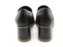 HERMES エルメス 靴 ヒール付きローファー レディース37ハーフ(約24～24,5cm) ブラック/SV レザー (2148103801167) 【200】