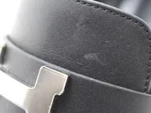 HERMES エルメス 靴 ヒール付きローファー レディース37ハーフ(約24～24,5cm) ブラック/SV レザー (2148103801167) 【200】