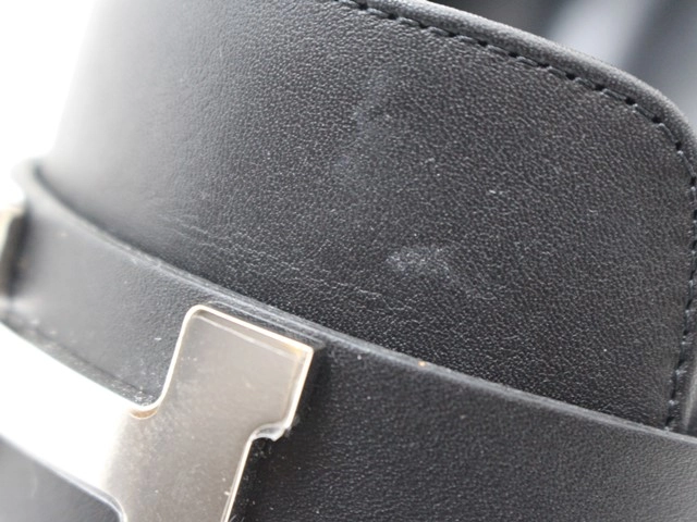 HERMES エルメス 靴 ヒール付きローファー レディース37ハーフ(約24~24,5cm) ブラック/SV レザー (2148103801167) 【200】