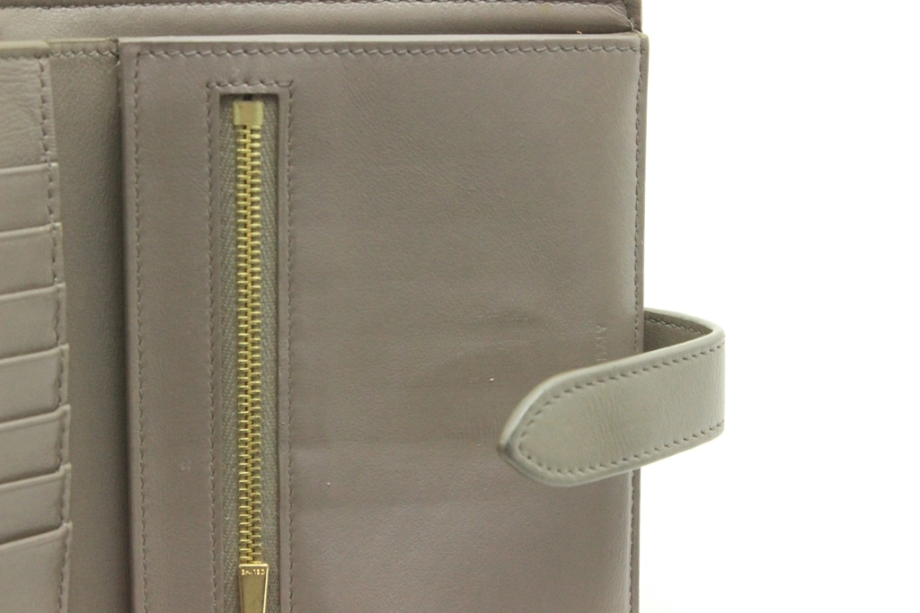 CELINE セリーヌ 財布 ミディアムストラップウォレット グレージュ カーフ 10B643BFP【472】YY