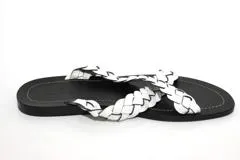 GUCCI　グッチ　サンダル　靴　メンズ40ハーフ　ホワイト　ブラック　レザー　（2120500161525）【434】