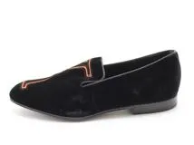 LOUIS VUITTON ルイヴィトン 靴 オートゥイユライン ローファー メンズ6ハーフ(約25.5cm) ブラック ベロア (2148103802997) 【200】