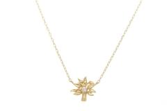 STAR JEWELRY スタージュエリー 貴金属・宝石 BREATH OF TREE ネックレス K18イエローゴールド ダイヤモンド 0.01カラット 1.1g【473】