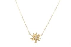 STAR JEWELRY スタージュエリー 貴金属・宝石 BREATH OF TREE ネックレス K18イエローゴールド ダイヤモンド 0.01カラット 1.1g【473】