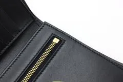 CELINE セリーヌ ミディアムストラップウォレット ネイビー/ライトグリーン カーフ 10B64.3BRU【472】YY