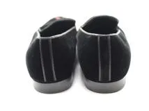 LOUIS VUITTON ルイヴィトン 靴 オートゥイユライン ローファー メンズ6ハーフ(約25.5cm) ブラック ベロア (2148103802997) 【432】