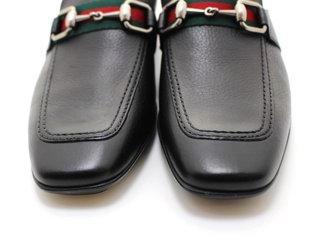 GUCCI グッチ 靴 ホースビットローファー メンズ39ハーフ(約24.5cm) ブラック レザー 190004 (2148103802973)【432】