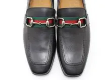GUCCI グッチ 靴 ホースビットローファー メンズ39ハーフ(約24.5cm) ブラック レザー 190004 (2148103802973)【432】