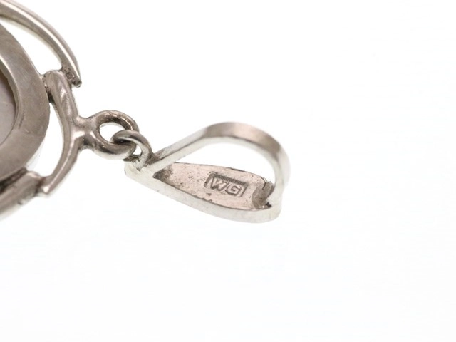 JEWELRY ノンブランド ペンダント トップ K14 ホワイトゴールド マザーオブパール 白蝶貝 6.9g【473】