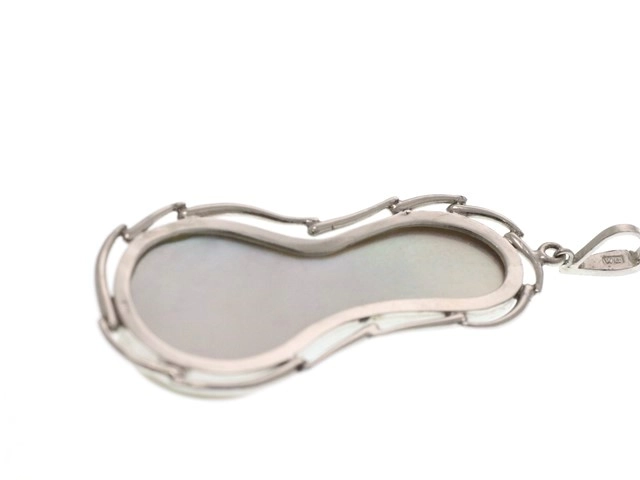 JEWELRY ノンブランド ペンダント トップ K14 ホワイトゴールド マザーオブパール 白蝶貝 6.9g【473】