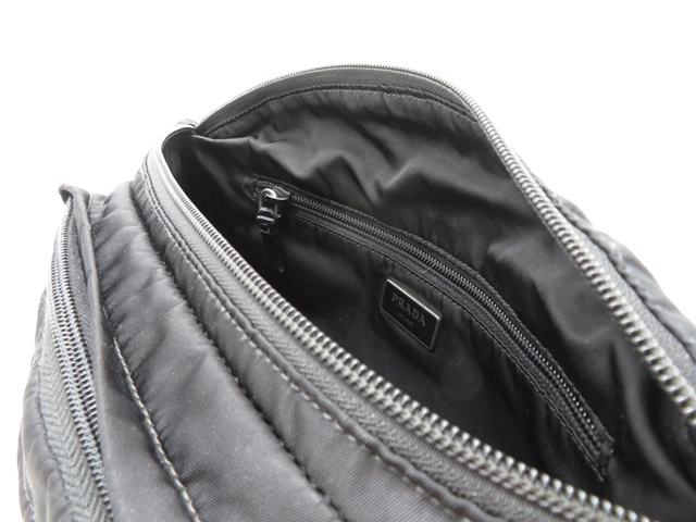 PRADA プラダ　ウエストバッグ ブラック ナイロン　2148103801051【437】