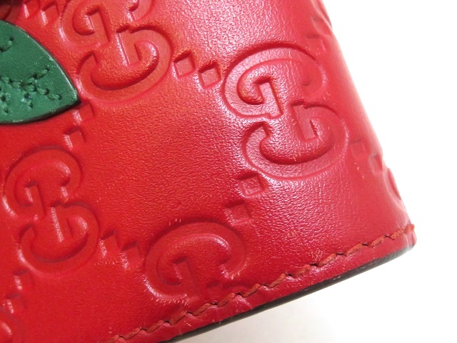 GUCCI グッチ チェリー グッチシマ二つ折り財布 レッド レザー 476050