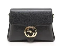 GUCCI　グッチ　ショルダーバッグ　インターロッキングＧ　チェーンショルダー　ブラック　カーフ　607720　2148103798801　【中古】【200】【大黒屋】