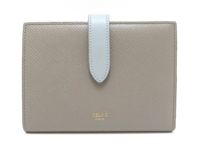 CELINE セリーヌ ミディアムストラップウォレット ぺブル/ミネラル カーフ 10B643BRU.10PI【430】2141300434091  の購入なら「質」の大黒屋（公式）