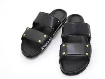 VERSACE ヴェルサーチ 靴 サンダル メンズ41(約26cm) ブラック ラバー/レザー (2148103801549) 【200】