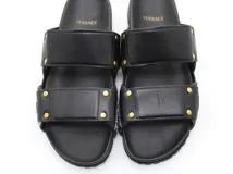 VERSACE ヴェルサーチ 靴 サンダル メンズ41(約26cm) ブラック ラバー/レザー (2148103801549) 【200】