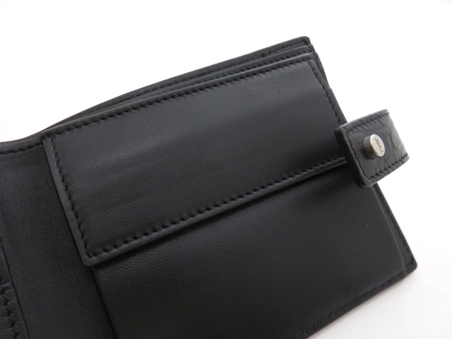 SAINT LAURENT サンローラン 二つ折財布 ブラック クロコ型押しレザー【473】