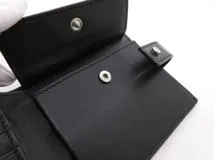 SAINT LAURENT サンローラン 二つ折財布 ブラック クロコ型押しレザー【473】