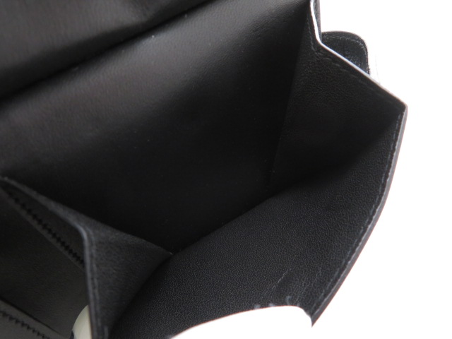 SAINT LAURENT サンローラン 二つ折財布 ブラック クロコ型押しレザー