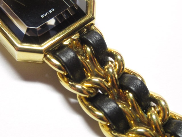 CHANEL シャネル プルミエールL H0001 GP/レザー ブラック文字盤