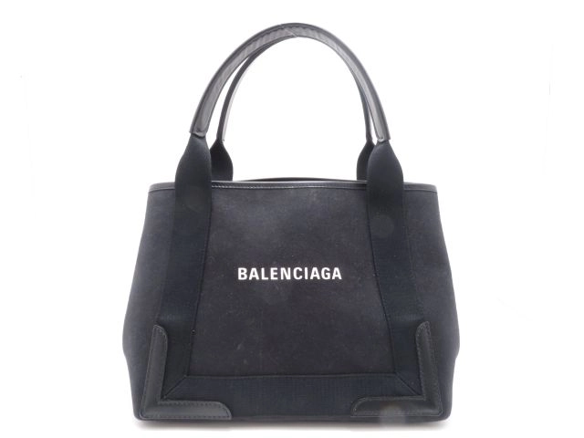 BALENCIAGA バレンシアガ ネイビーカバスS ブラック キャンバス