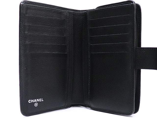 CHANEL シャネル バタフライカメリア 二つ折り財布 ブラック