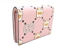 GUCCI グッチ GGモチーフ アニマルプリントウォレット ピンク