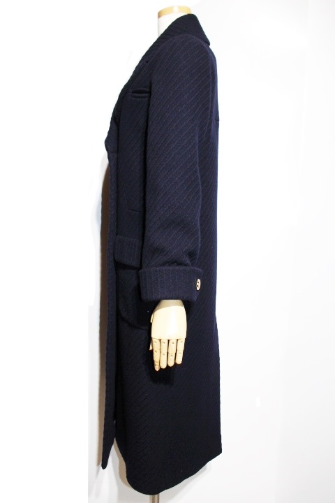 CHANEL シャネル コート レディース34 ネイビー ウール 参考定価