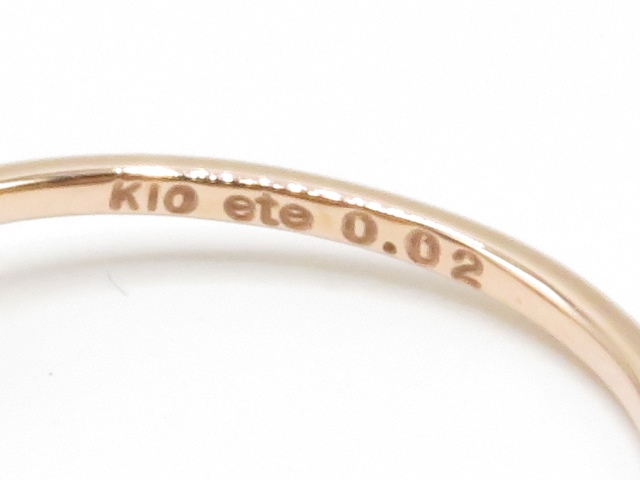 ete エテ ピンクゴールド ダイヤモンド リング K10PG D0.02 0.7g ete エテ ピンクゴールド ダイヤモンド リング K10PG D0.02 0.7g