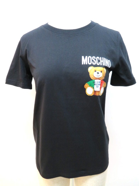 MOSCHINO COUTURE　モスキーノ　Tシャツ　レディース 36　ブラック　テディベア　コットン　【432】