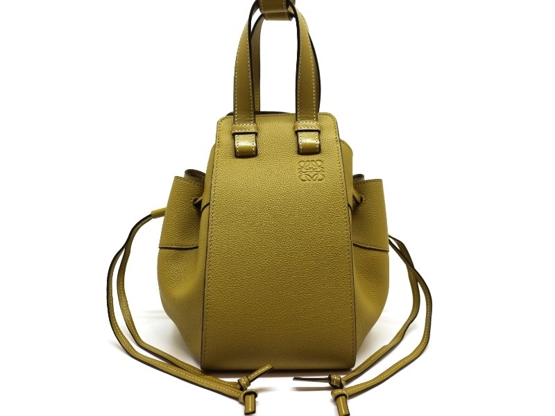 LOEWE　ロエベ　2Wayバッグ　ハンモック　ドローストリングバッグ　スモール　イエロー　レザー　2148103799686　【中古】【大黒屋】【200】