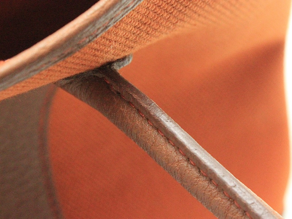 HERMES エルメス トートバッグ ガーデンTPM オレンジ/ゴールド キャンバス/ネゴンダ □P刻印(2012年頃)【472】YY