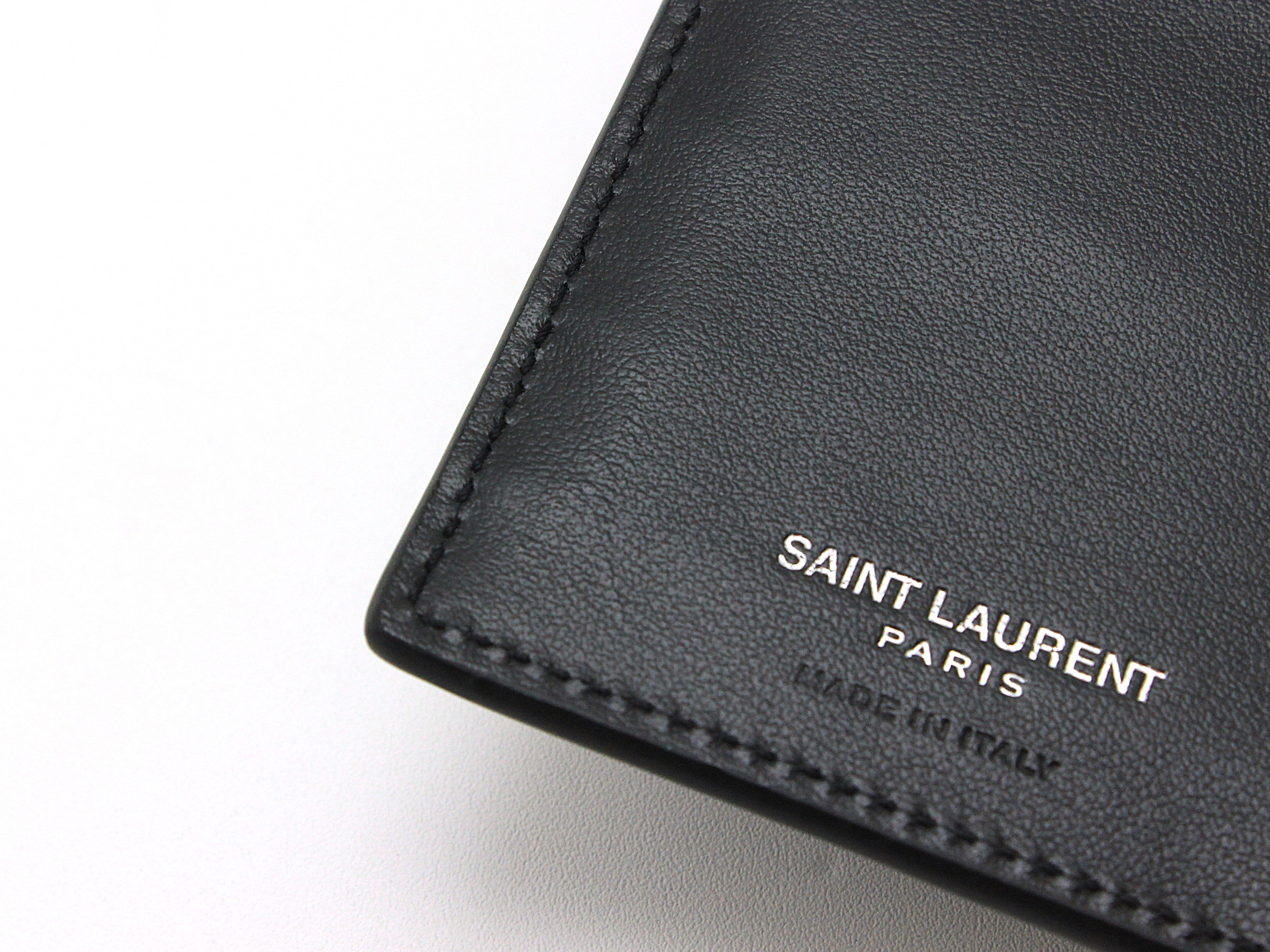 専用■サンローラン クロコ型押し 長財布 カーフレザー ブラック ロゴ箔押し SAINT LAURENT サンローラン 二つ折長財布 ブラック クロコ型