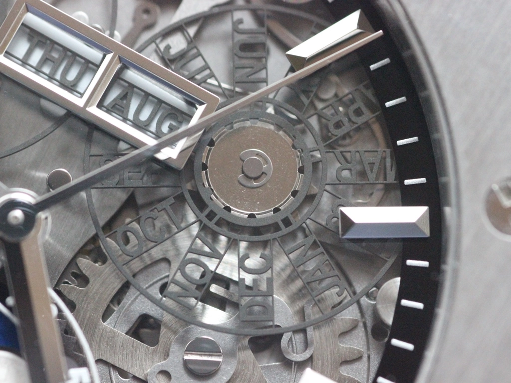 HUBLOT ウブロ 腕時計 2018年正規品 クラシック・フュージョン アエロフュージョン ムーンフェイズ 517.NX.0170.LR チタニウム/ラバー/アリゲーター スケルトン文字盤 自動巻き【472】SJ