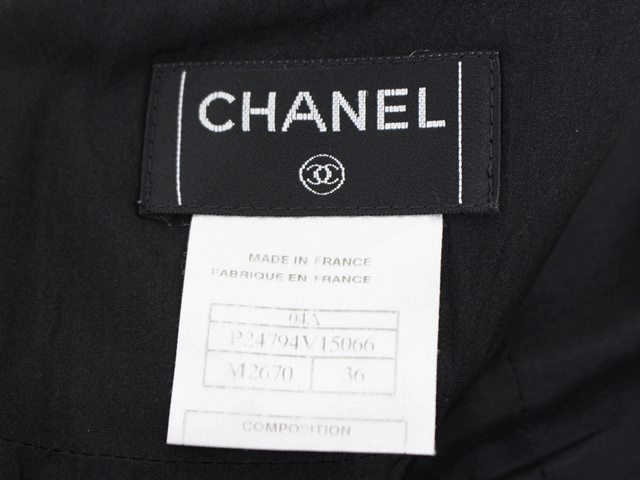 04A CHANEL シャネル 衣類 ツイードスカート レディース36 ブラック ウール P24794V15066 (2148103802164) 【432】