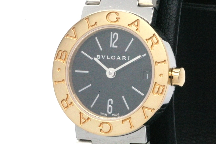 素材ケースブルガリ BVLGARI ブルガリブルガリ コンビ BB23SG レディース 腕時計 デイト ブラック 文字盤 K18YG クォーツ VLP 90172632