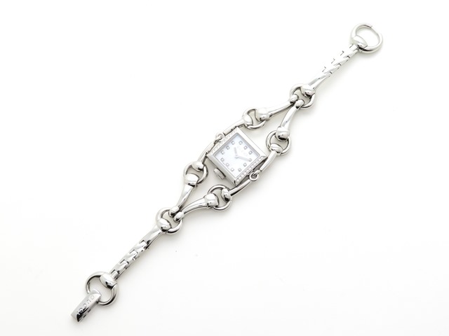 GUCCI グッチ シニョーリア 116.5 ステンレススチール ホワイトシェル