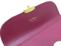 Salvatore Ferragamo サルヴァトーレ・フェラガモ 二つ折りZIP長財布 ワインレッド レザー KM-22 C224【430】2147200520094