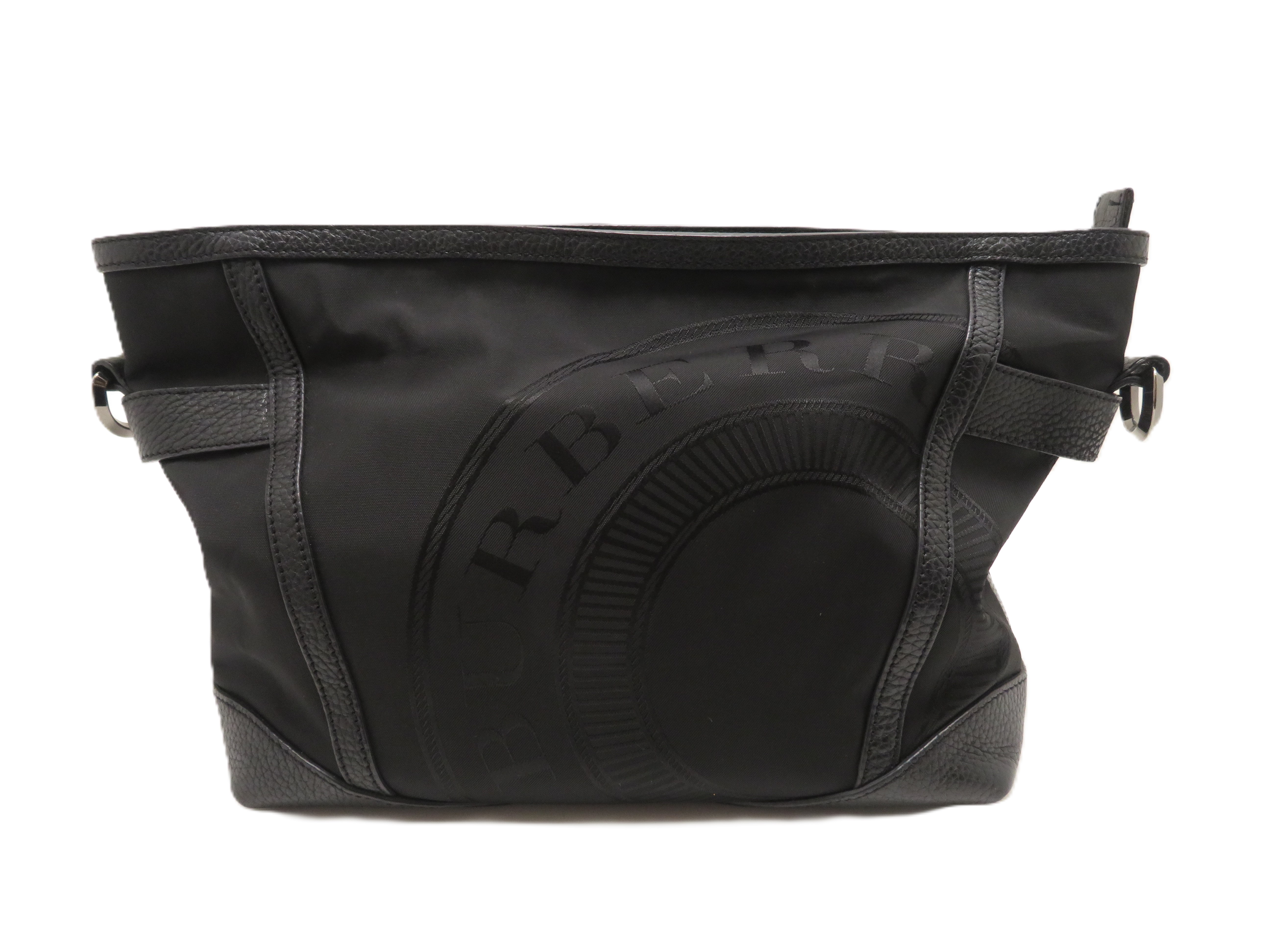 BURBERRY バーバリー ショルダーバッグ ブラック ナイロン／レザー  