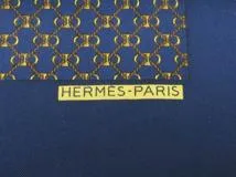 HERMES エルメス ロープ スカーフ ネイビー シルク【437】
