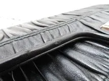 PRADA　プラダ　ギャザー　チェーンショルダー　ブラック　カーフ　2148103818677【437】