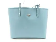 COACH コーチ シグネチャー リバーシブル トートバッグ ライトブルー