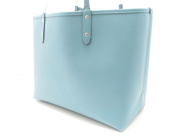 COACH コーチ シグネチャー リバーシブル トートバッグ ライトブルー