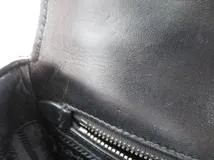 PRADA　プラダ　ギャザー　チェーンショルダー　ブラック　カーフ　2148103818677【437】