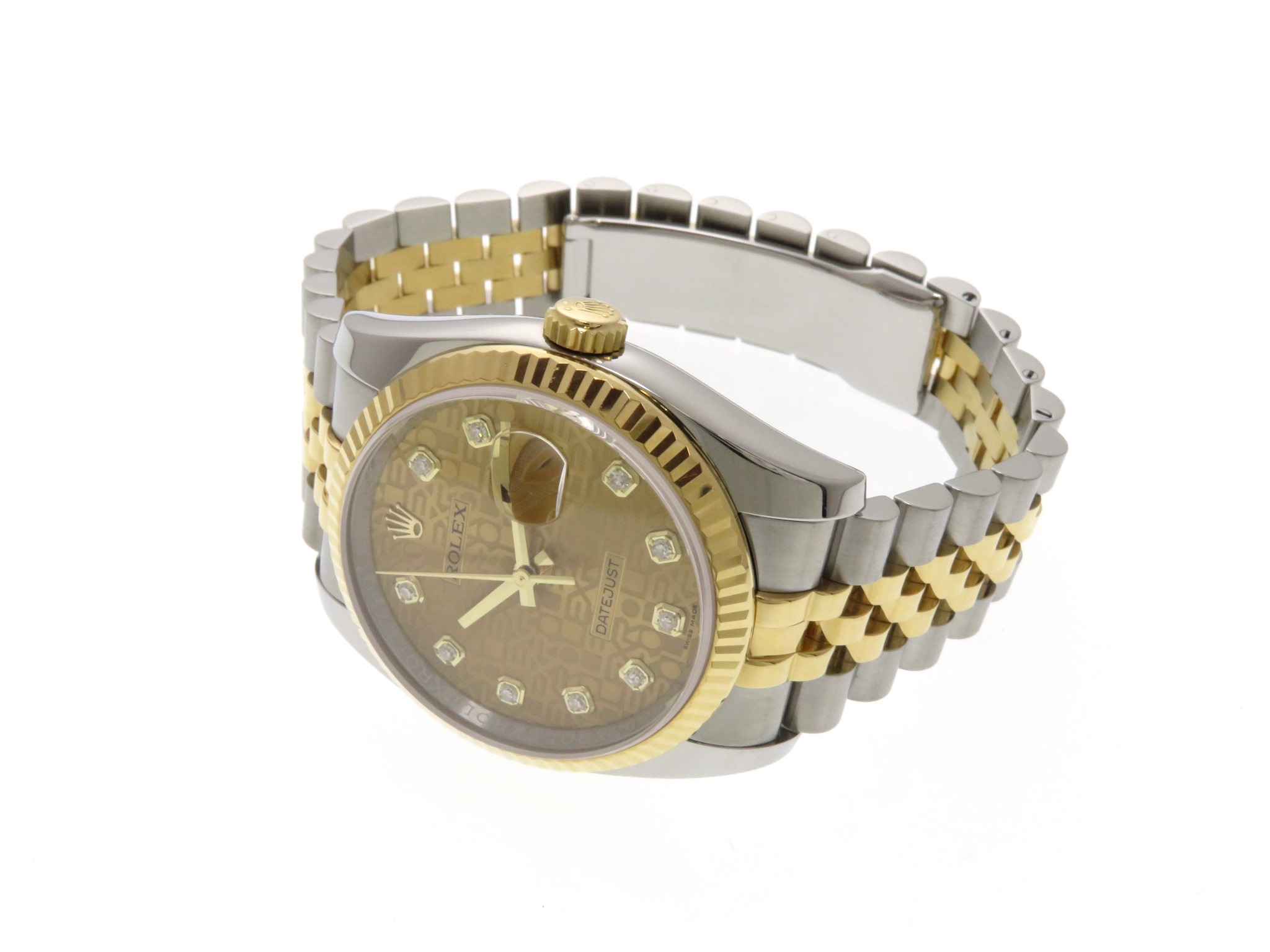 ロレックス ROLEX デイトジャスト36 ランダムシリアル 116233 シルバー文字盤 K18YG/SS 自動巻き メンズ 腕時計